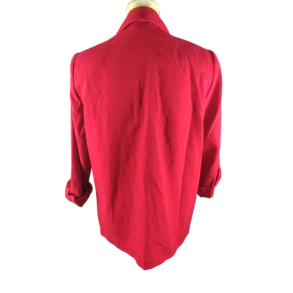 Sag Harbor Petite Women's Red Blazer Jacket Size 10 Pockets Business Careersag - Picture 4 of 6